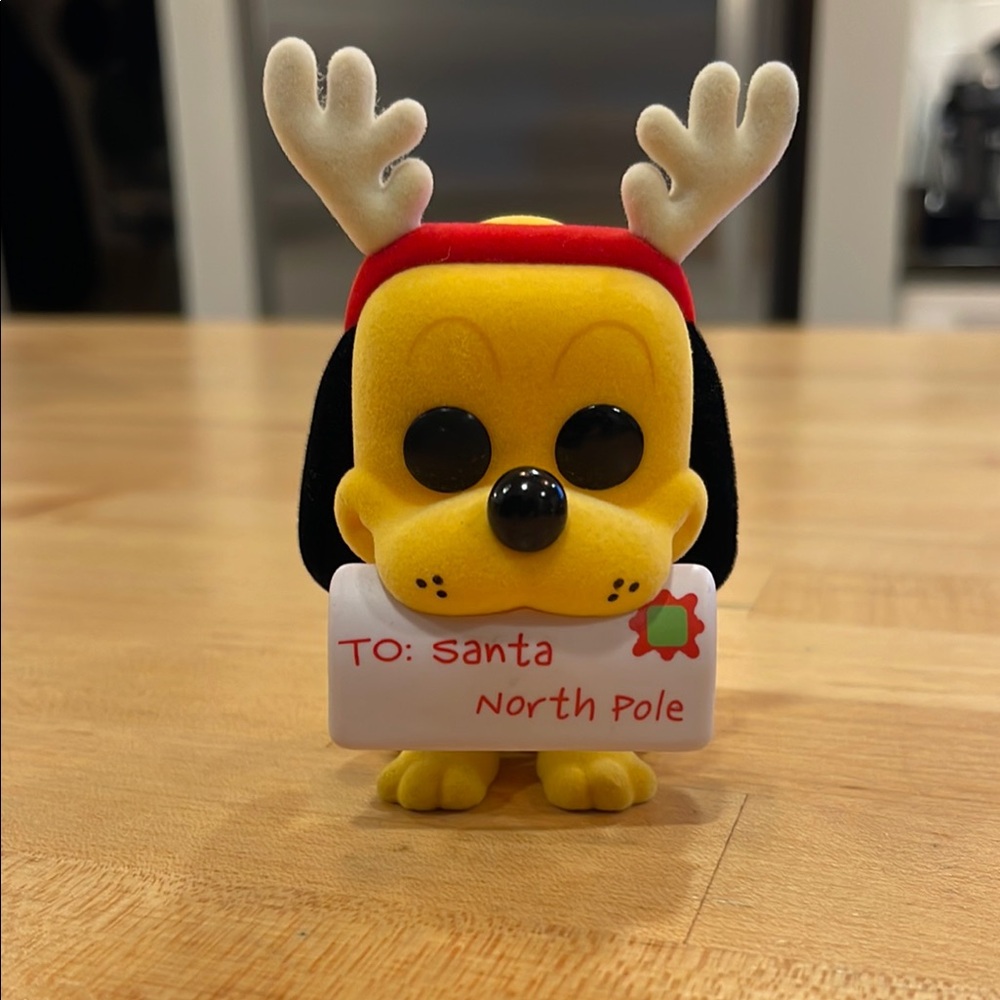 Flocked Disney Pluto Holiday Amazon Exclusive Funko Pop Figurine - no box